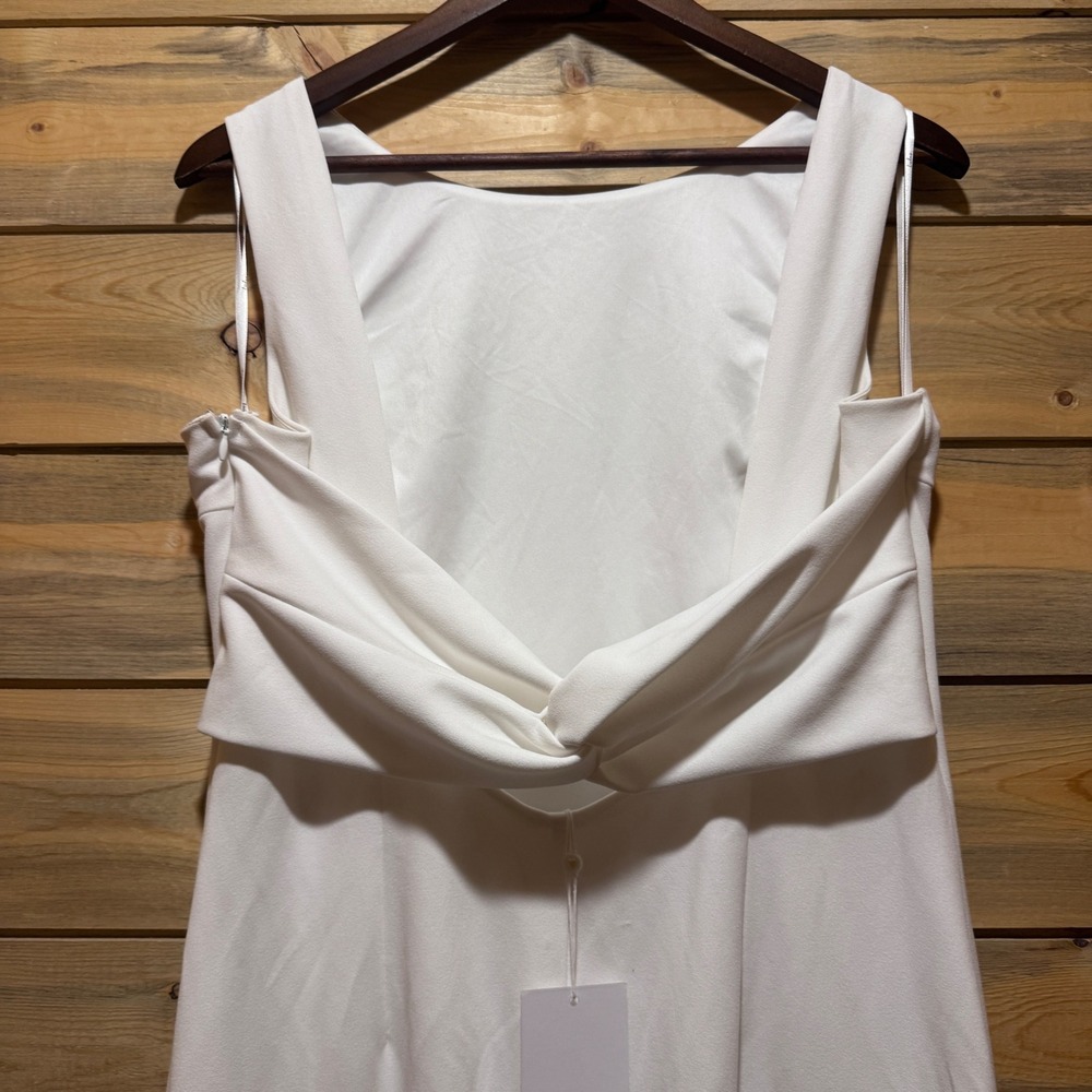 Lulus White Twist Back Maxi Dress Open Back Formal Tank Top Gown Wedding XL NEW - Picture 5 of 8